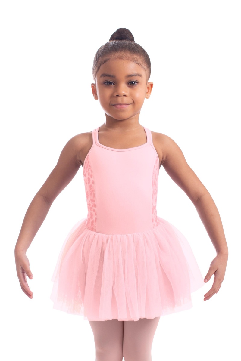 Kids\' Bloch Mendy Animal Printed Mesh Tutu Leotards Candy Pink | USNZX85391