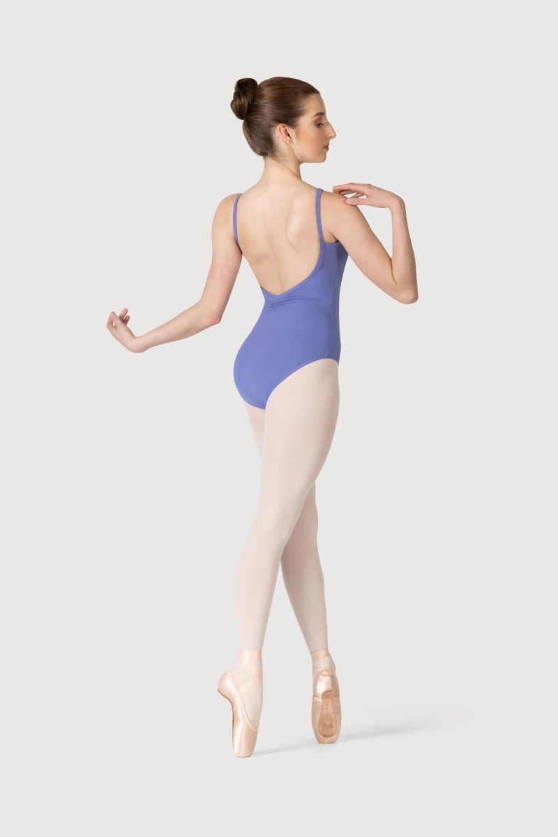 Kids' Bloch Microlux™ Cherie Princess Cami Gathered Front & Back Leotards Lunar | BUSSD49676