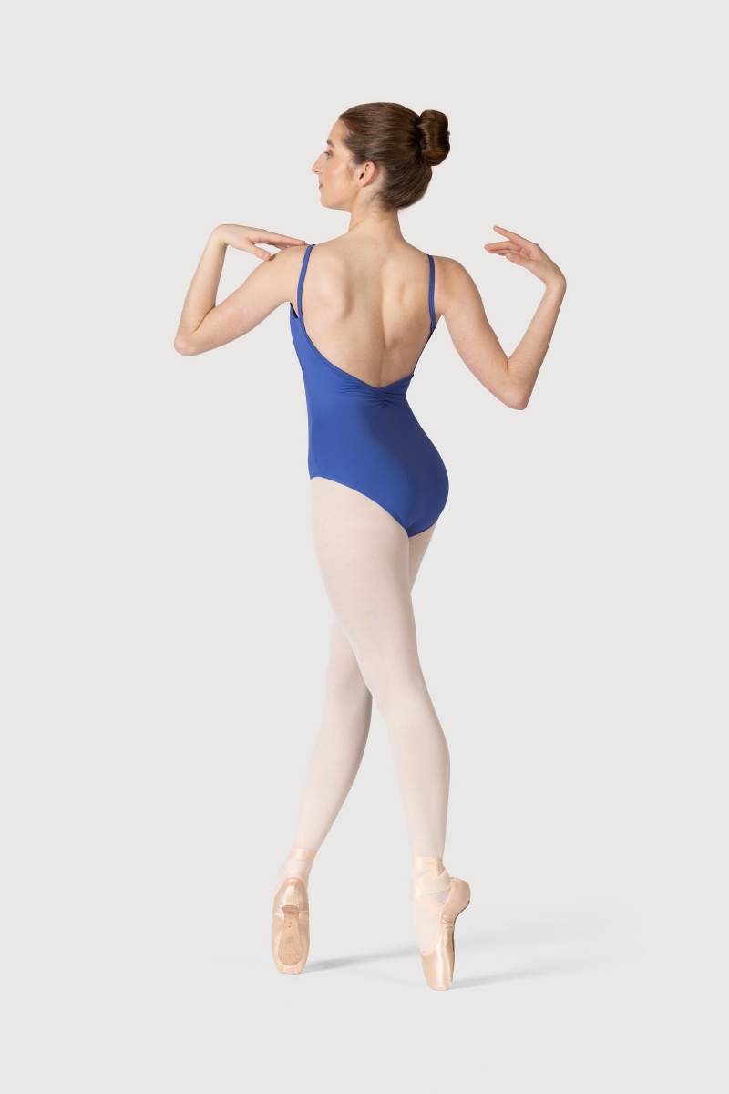 Kids' Bloch Microlux™ Cherie Princess Cami Gathered Front & Back Leotards Zaffiro | PUSER48412