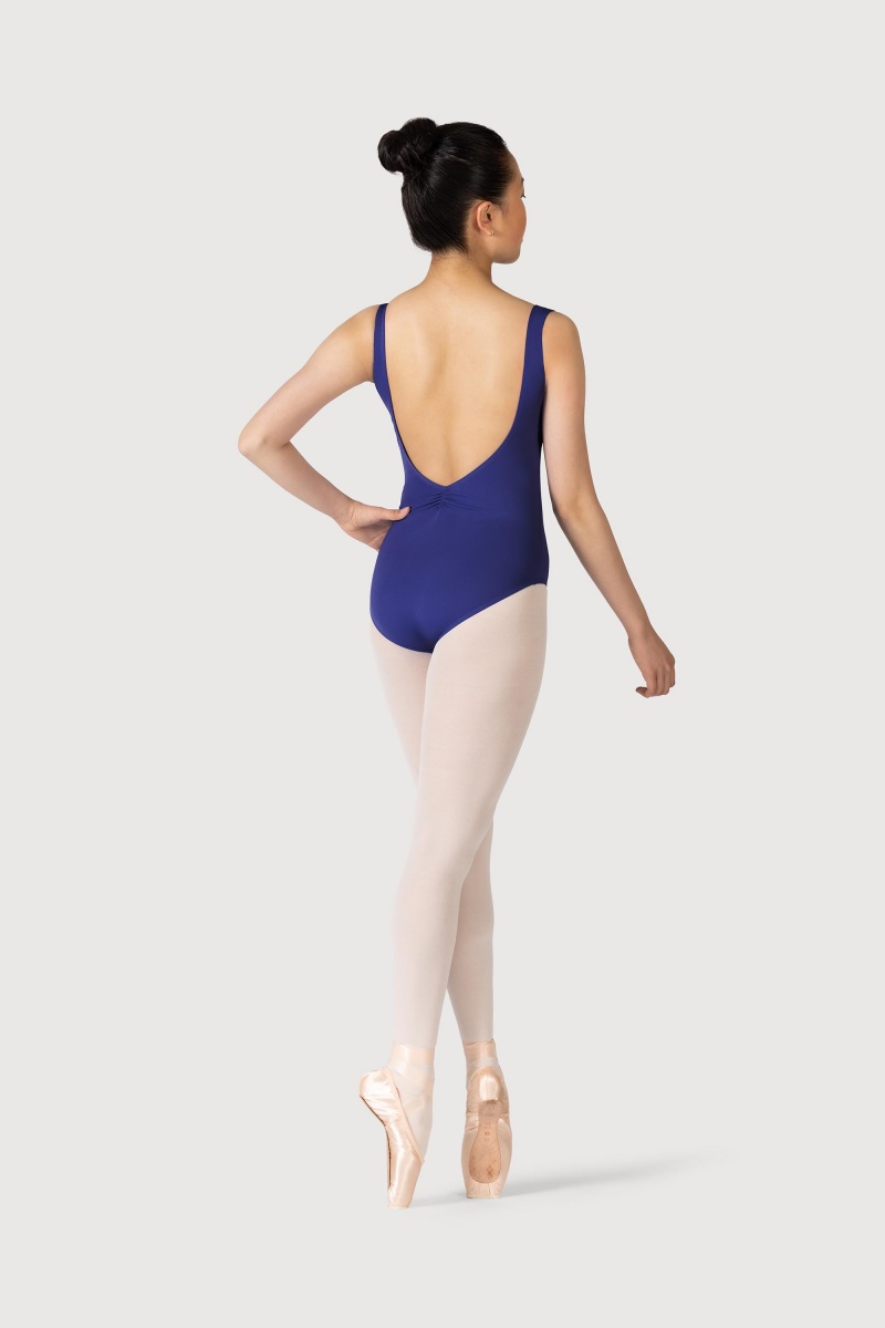 Kids' Bloch Microlux™ Gayleena Empire Gathered Front Wide Strap Leotards Marine | USXBR35299