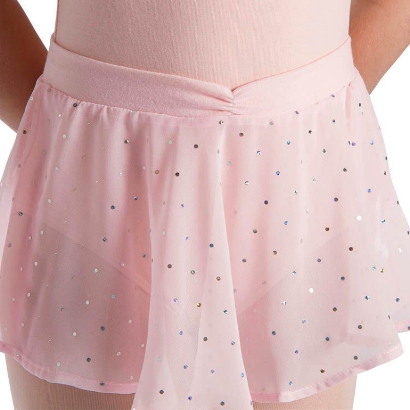 Kids' Bloch Olesia Sequin Spotted Skirts Light Pink | USXMI86461