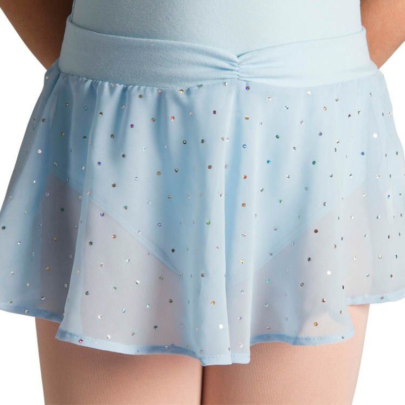 Kids' Bloch Olesia Sequin Spotted Skirts Pastel Blue | FUSHY31905