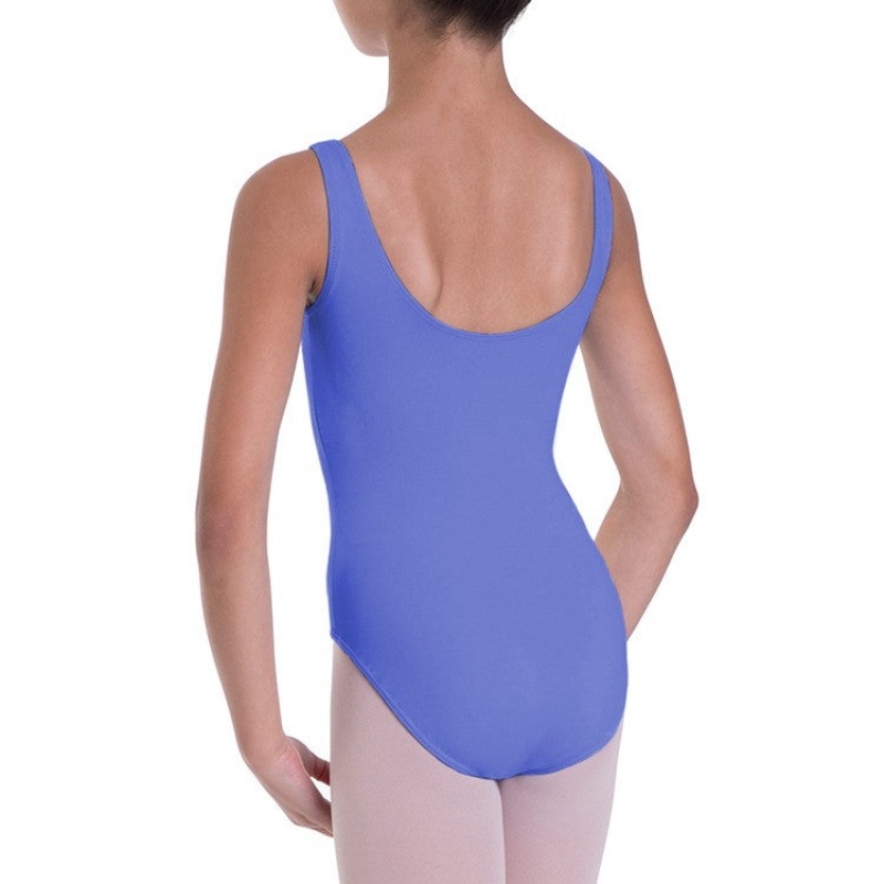 Kids' Bloch Overture Odetta Sleeveless Pleat Leotards Lunar | USNZX91705