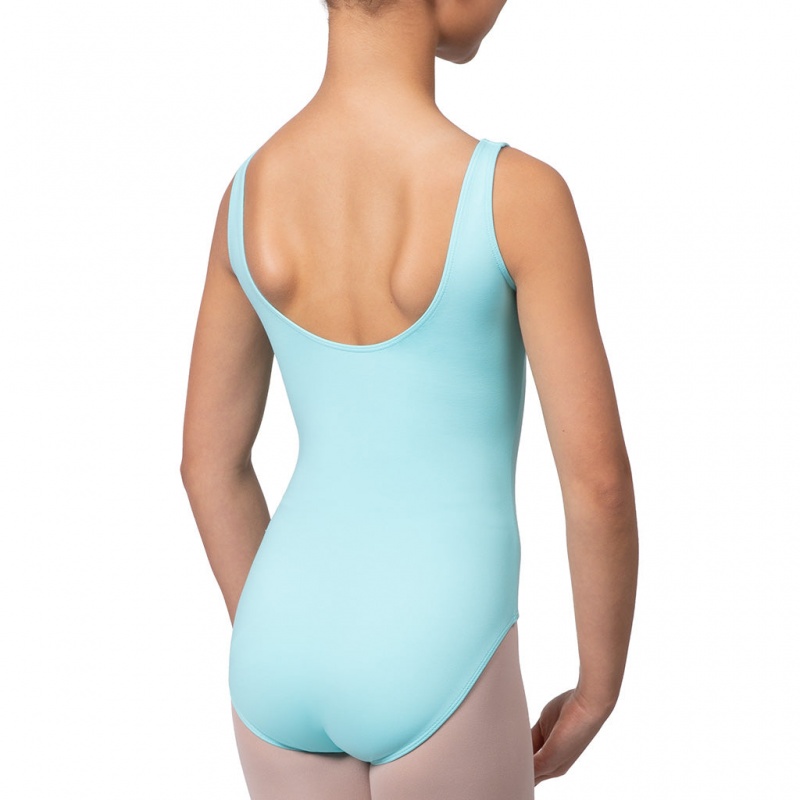 Kids' Bloch Overture Odetta Sleeveless Pleat Leotards Iceberg | GUSUC46739