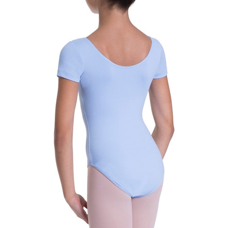 Kids' Bloch Overture Olisia Short Sleeve Leotards Bluebird | DUSKV88500