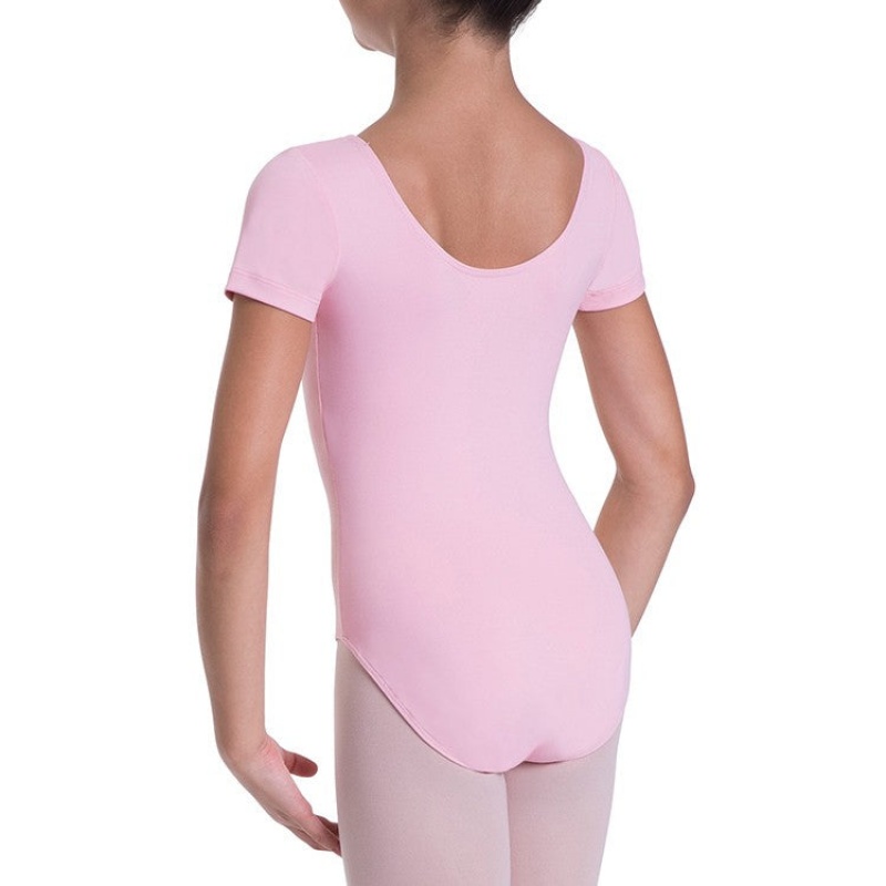 Kids' Bloch Overture Olisia Short Sleeve Leotards French Rose | FUSHY18308