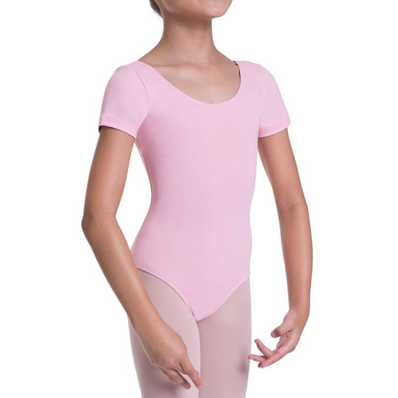 Kids' Bloch Overture Olisia Short Sleeve Leotards French Rose | FUSHY18308