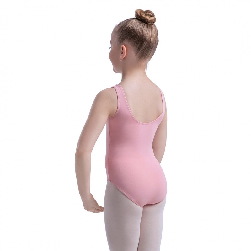 Kids' Bloch Overture Oona Scoop Neck Tank Leotards French Rose | EUSVG77984