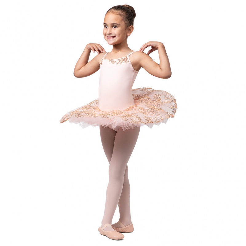 Kids' Bloch Perlaida Sequin Overlay Dress Shell Pink | PUSQX32701