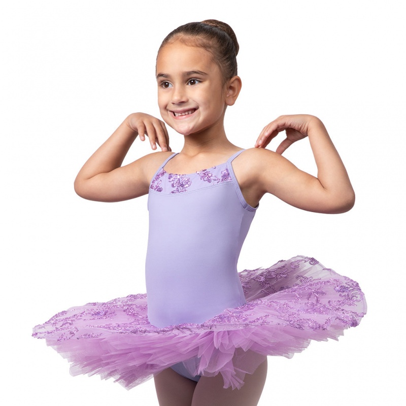 Kids\' Bloch Perlaida Sequin Overlay Dress Lilac | PUSQX47511