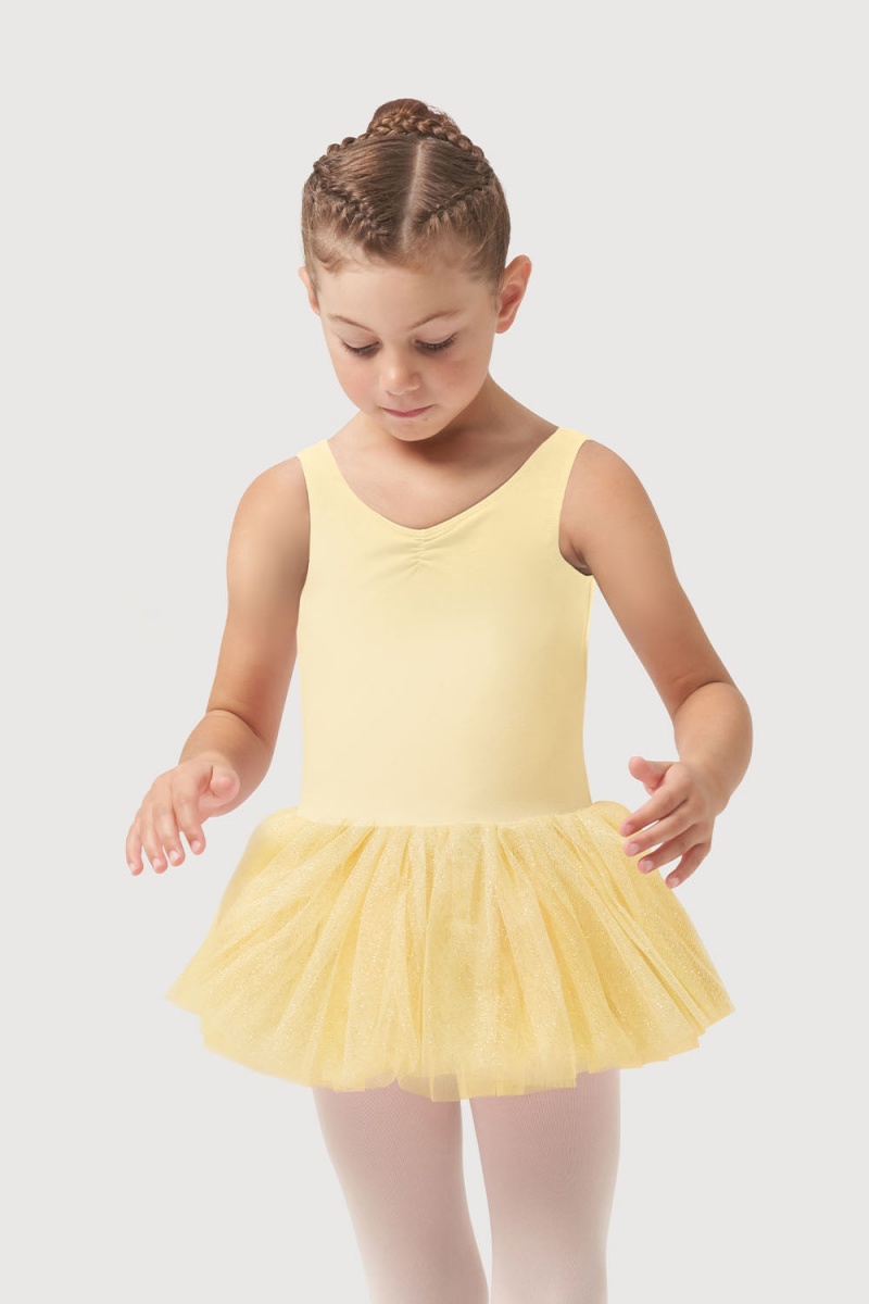 Kids\' Bloch Sparkle Tank Tutu Leotards Sunshine | USICD73932