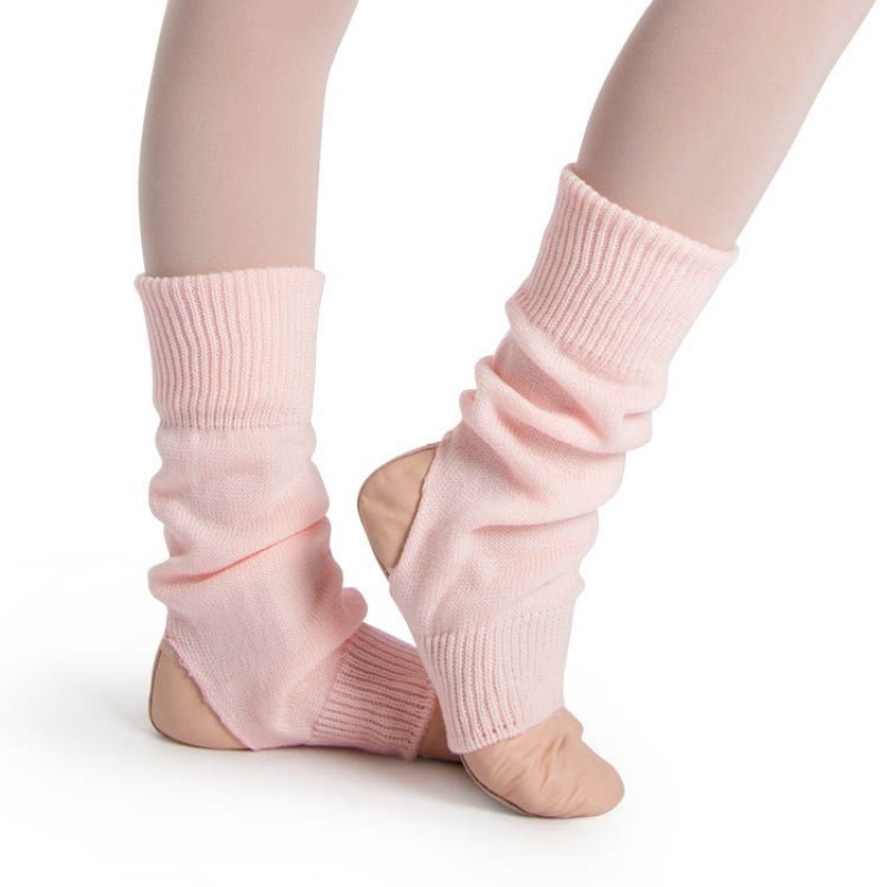 Kids\' Bloch Stirrup Legwarmers Knitwear Pink | PUSQX26312