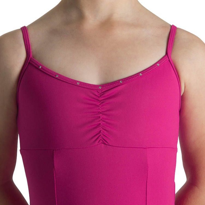 Kids' Bloch Sugar Bow Back Leotards Hot Pink | FUSUI98942