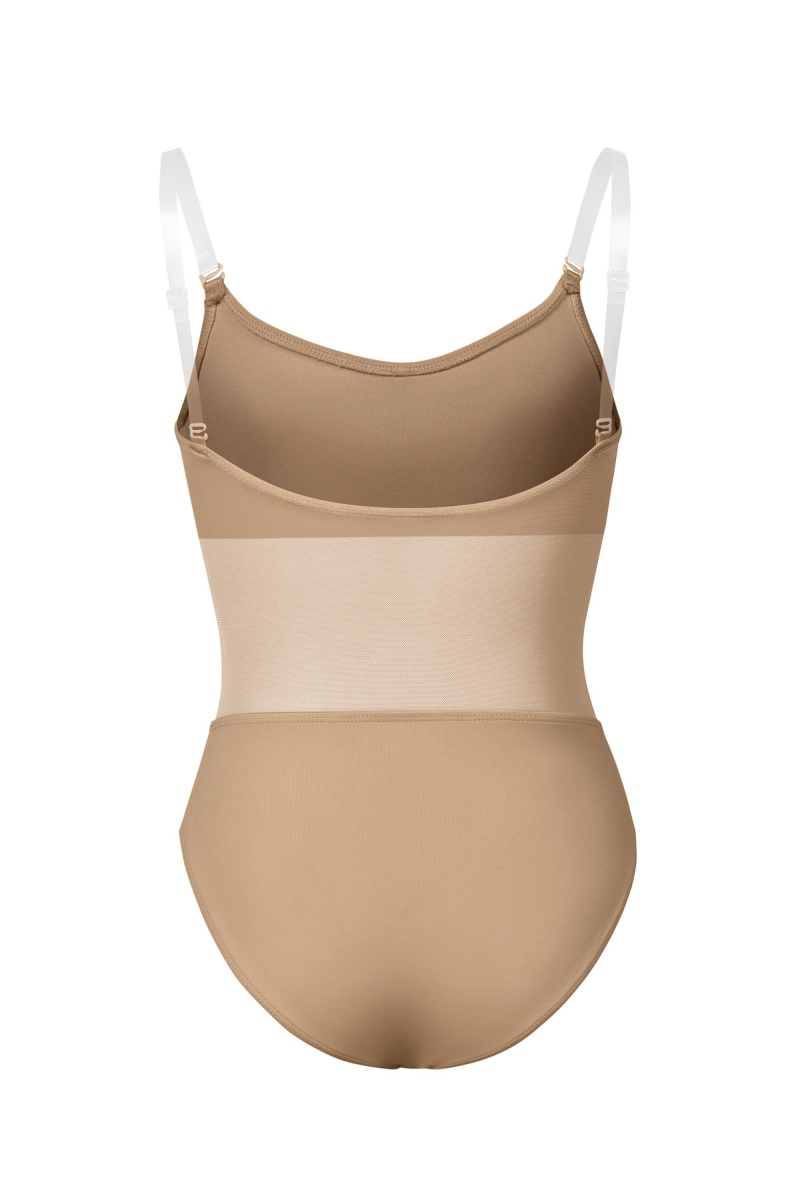 Kids' Bloch Sunna Mesh Panel Body Liner Underwear Tan | EUSHC56340