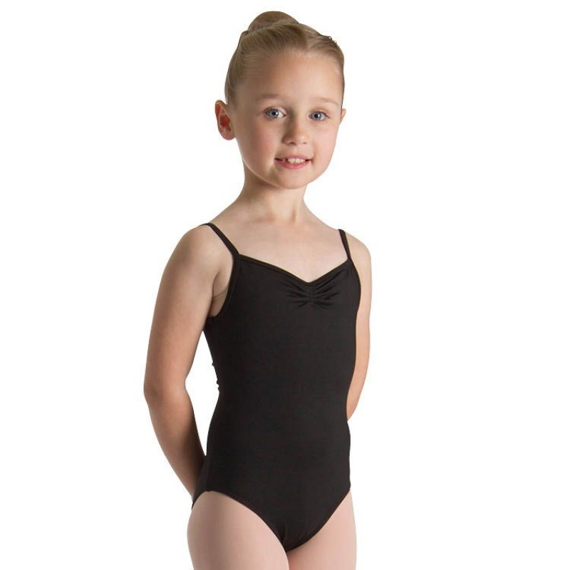 Kids\' Bloch Teresa Pinch Front And Back Leotards Black | SUSNY84649