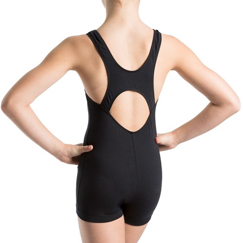 Kids' Bloch Toni Cut Out Tomboy Unitards Black | USXMI12524