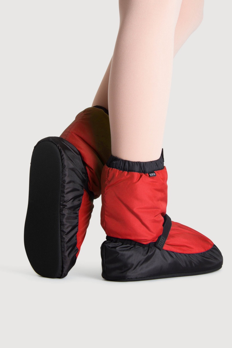 Men's Bloch Adult Warmup Booties Red/Black | BUSSD99165