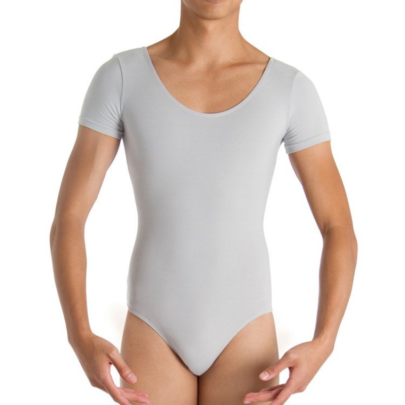 Men\'s Bloch Boyd Cap sleeve Leotards Silver | USCIF76550