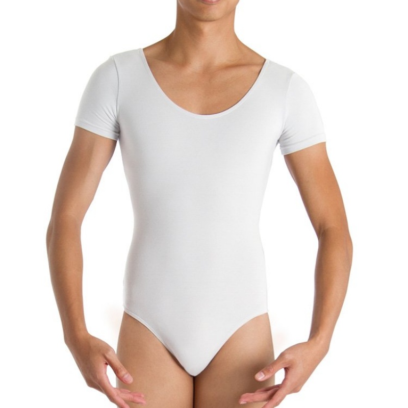 Men\'s Bloch Boyd Cap sleeve Leotards White | BUSSD77250