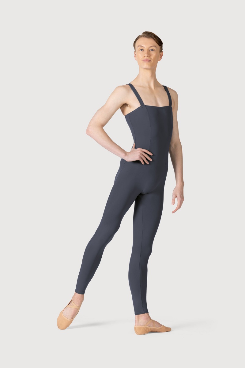 Men's Bloch Curtis Tank Strap Seamed Unitards Squalo | BUSSD27993