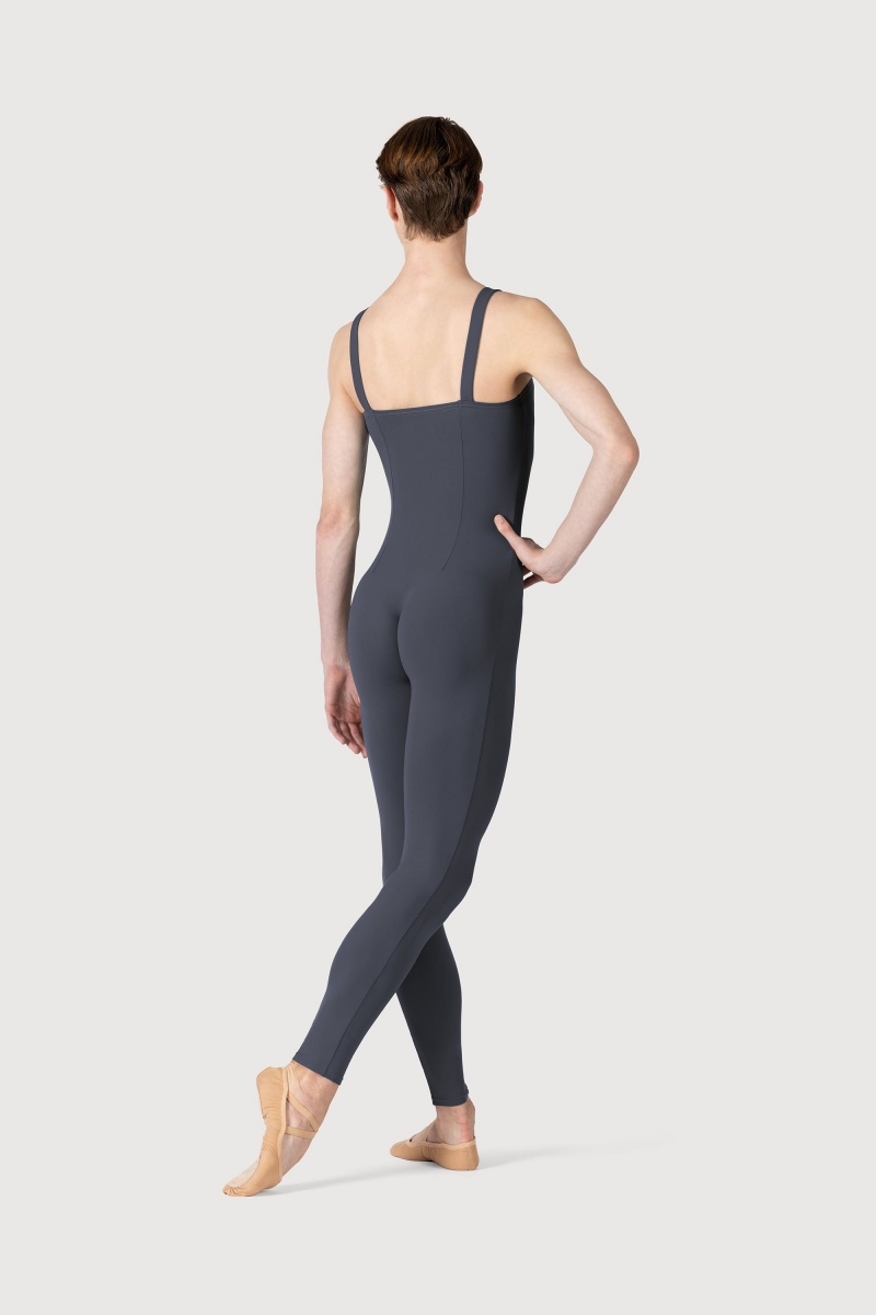 Men's Bloch Curtis Tank Strap Seamed Unitards Squalo | BUSSD27993