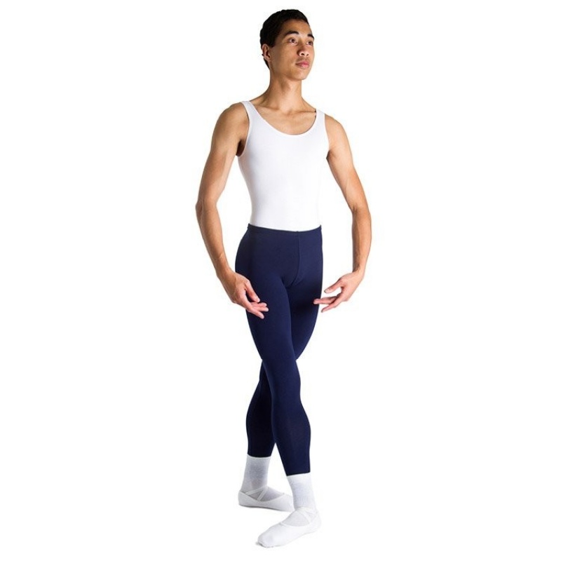 Men's Bloch Dale High Waist Full Length Tight Navy | USJZR34679