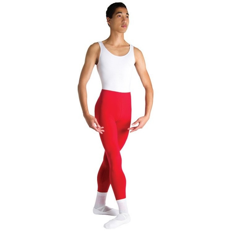 Men's Bloch Dale High Waist Full Length Tight Red | ZUSNQ95136