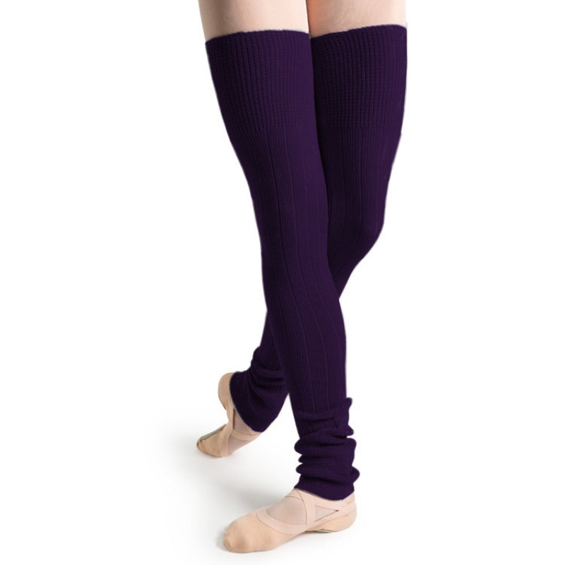 Men\'s Bloch Long Ribbed Legwarmers Knitwear Purple | USIIZ66086