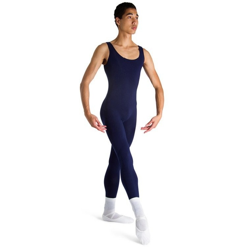 Men\'s Bloch Mark Scoop Neck Tank Unitards Navy | BUSSO11396