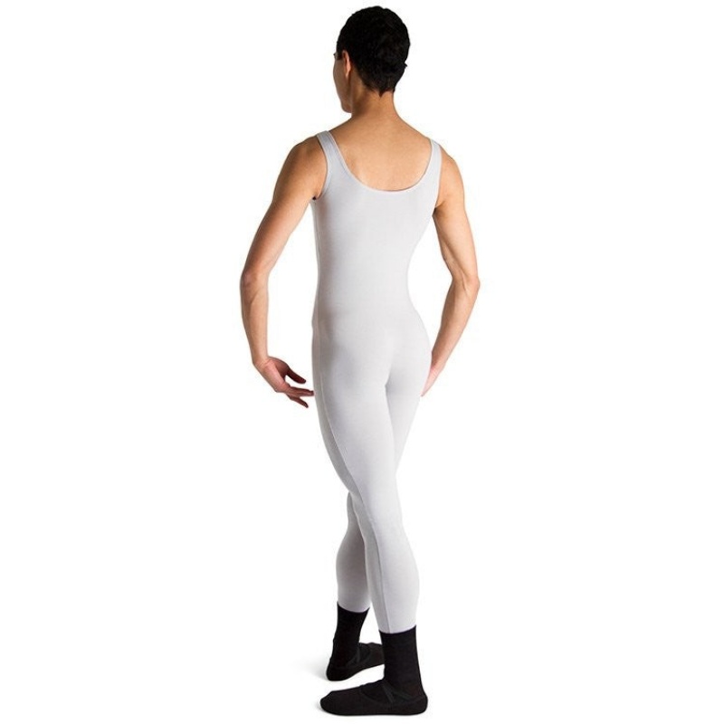 Men's Bloch Mark Scoop Neck Tank Unitards Silver | ZUSNQ86278