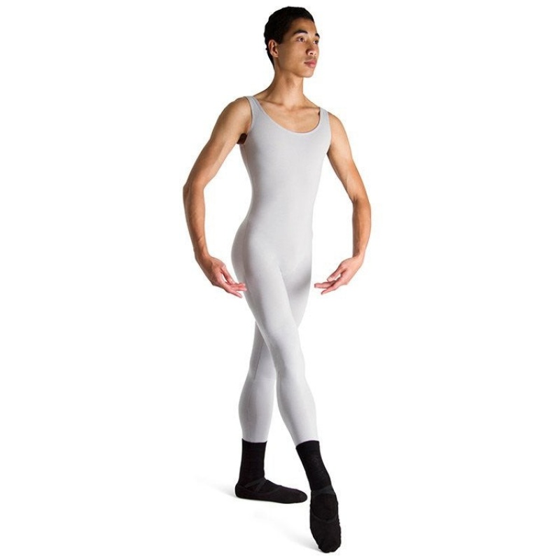 Men\'s Bloch Mark Scoop Neck Tank Unitards Silver | ZUSNQ86278