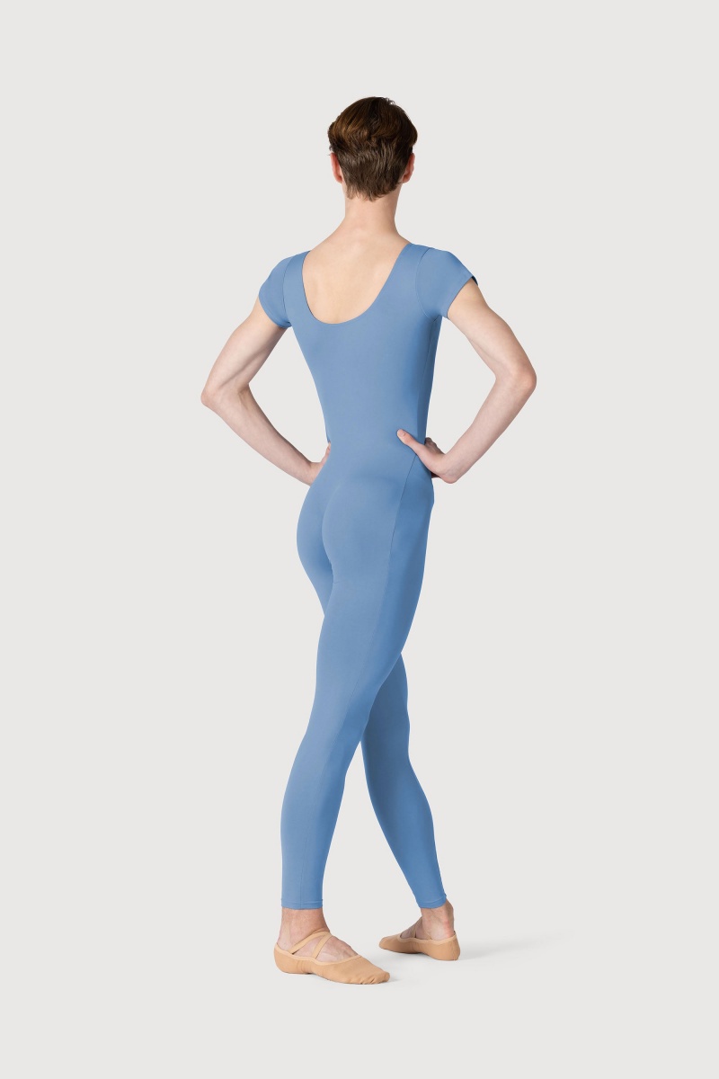 Men's Bloch Microlux™ Scoop Neck Cap Sleeve Unitards Cornflower | TUSWZ93672