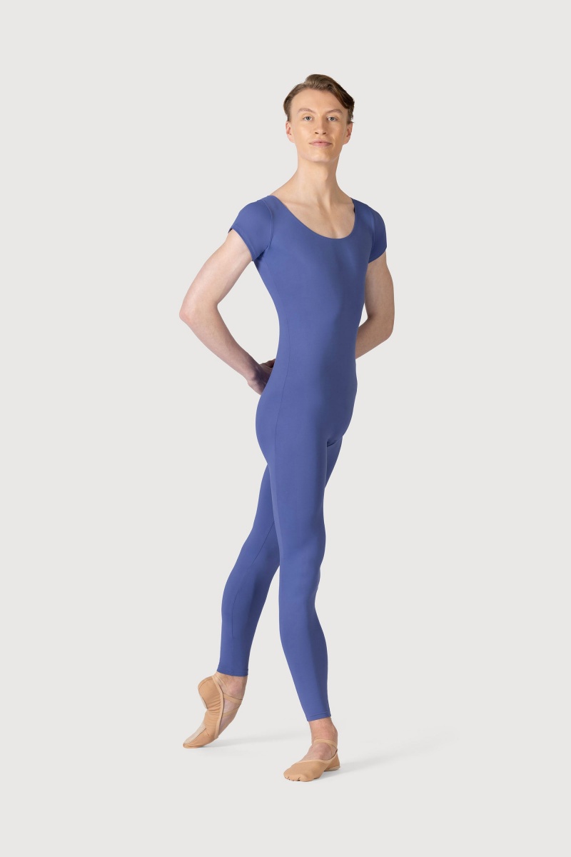 Men's Bloch Microlux™ Scoop Neck Cap Sleeve Unitards Lunar | USEAH47606