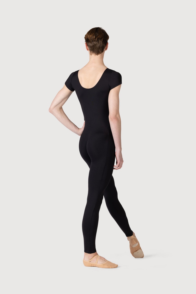 Men's Bloch Microlux™ Scoop Neck Cap Sleeve Unitards Black | UUSTG16513