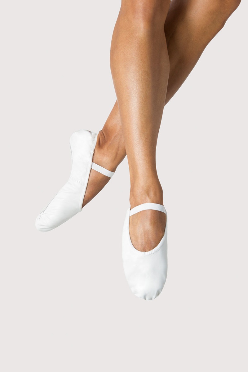 Men's Bloch Prolite Leather Ballet Flats White | ZUSNQ48623