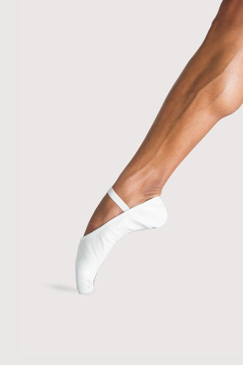 Men's Bloch Prolite Leather Ballet Flats White | ZUSNQ48623