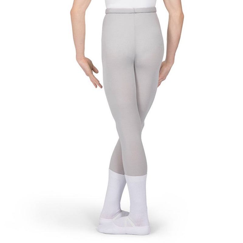 Men's Bloch Xlong High Waisted Fitted Full Length Tight Silver | LUSSX43273