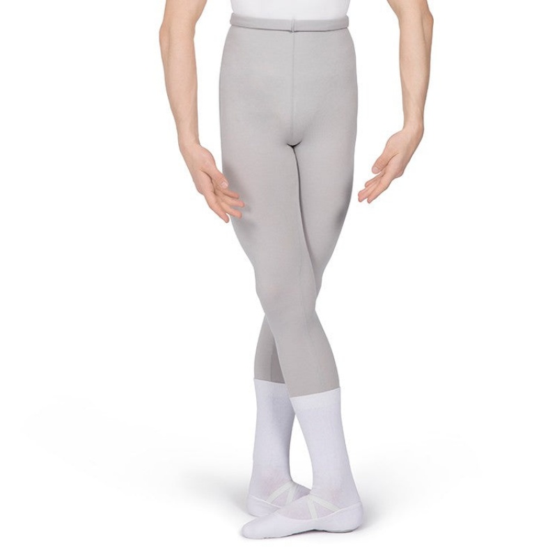 Men's Bloch Xlong High Waisted Fitted Full Length Tight Silver | LUSSX43273