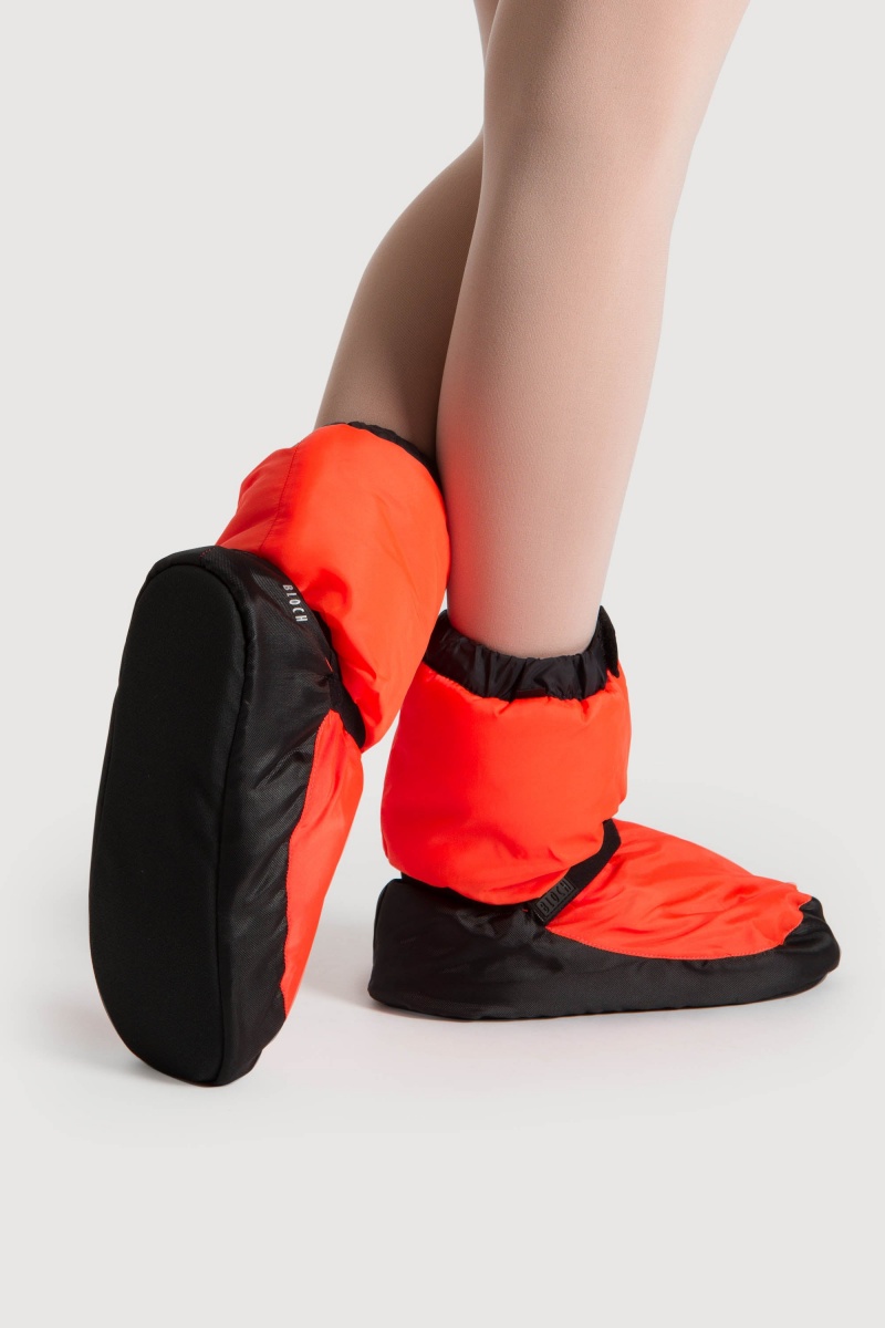 Women's Bloch Adult Warmup Booties Orange Fluro | YUSVQ98090