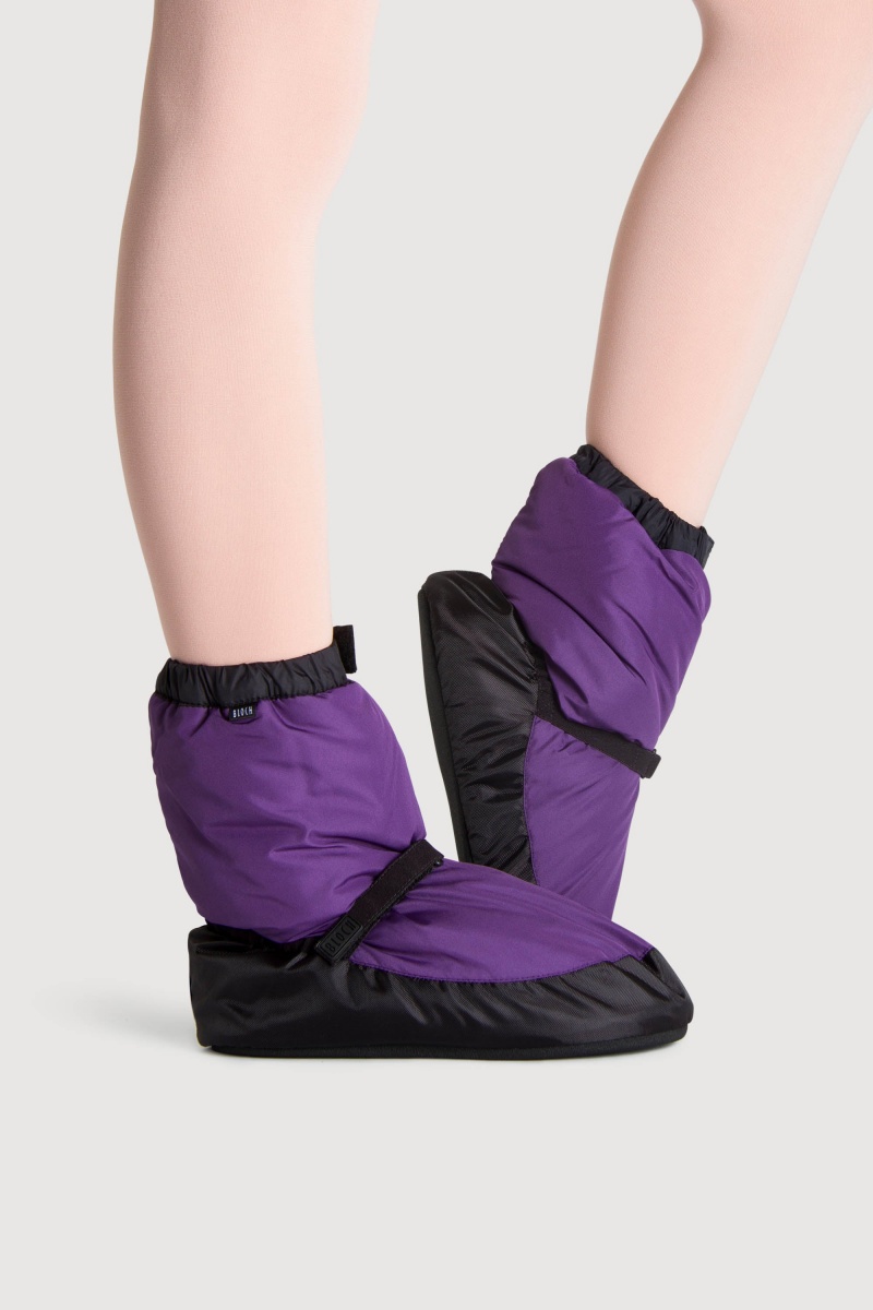 Women's Bloch Adult Warmup Booties Purple/Black | USEAH43334