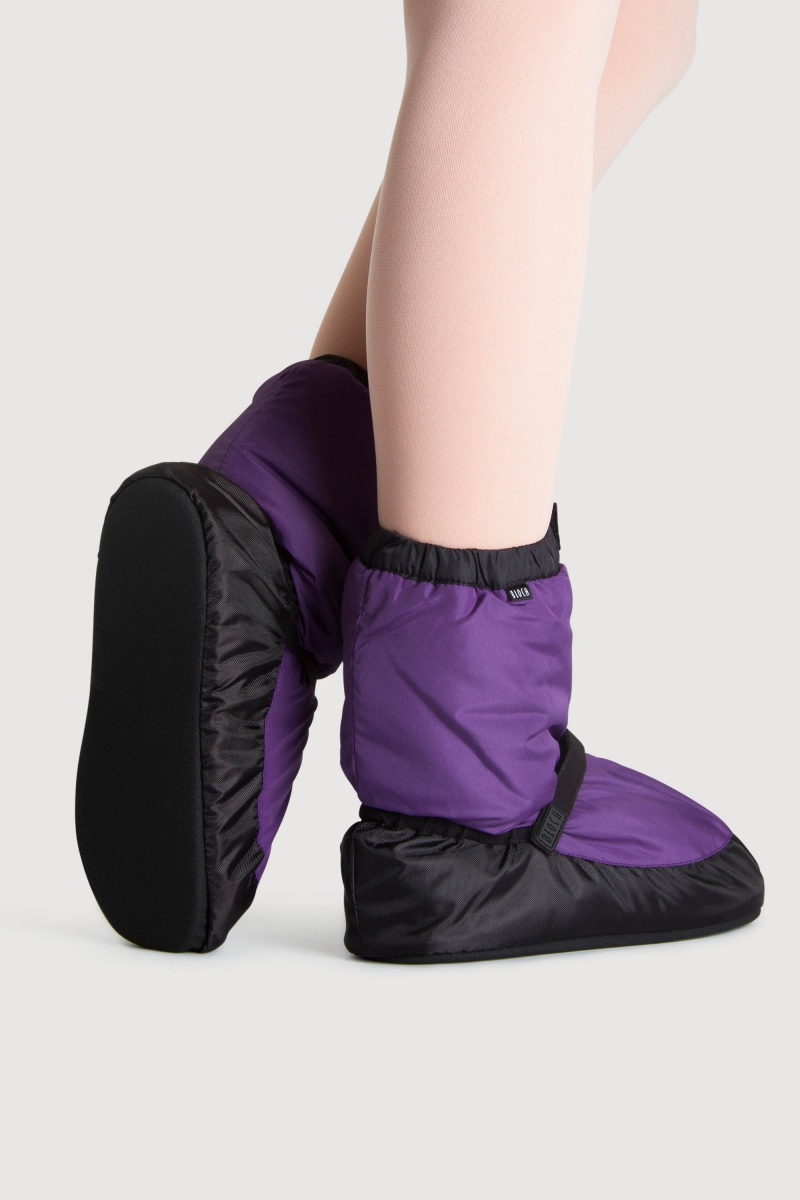 Women's Bloch Adult Warmup Booties Purple/Black | USEAH43334