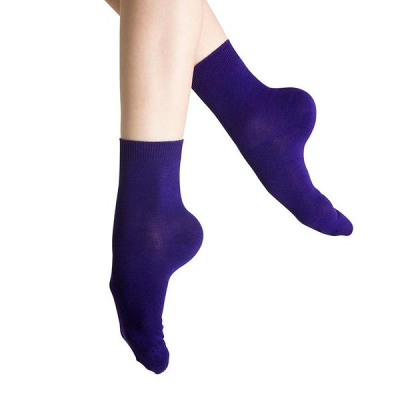 Women's Bloch Ankle Socks Deep Purple | USXBR34432