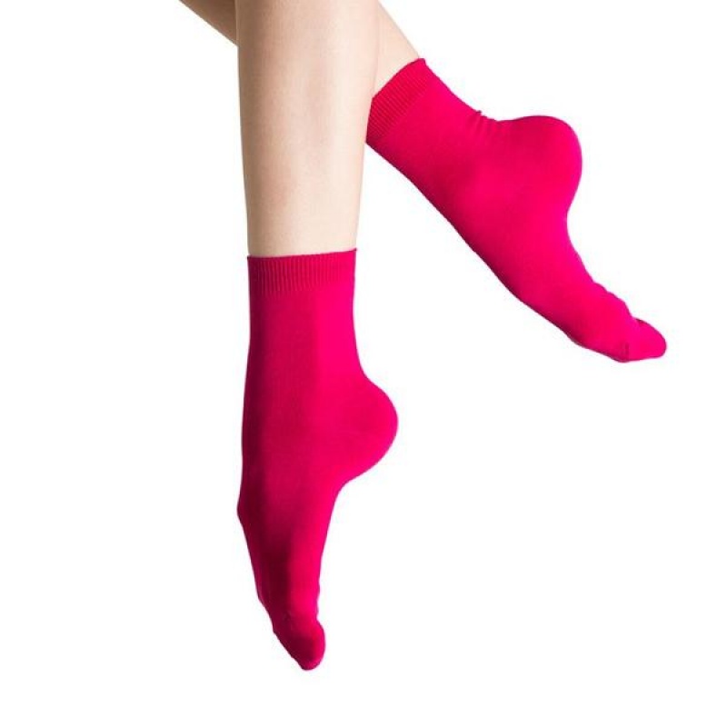 Women's Bloch Ankle Socks Hot Pink | PUSER84569