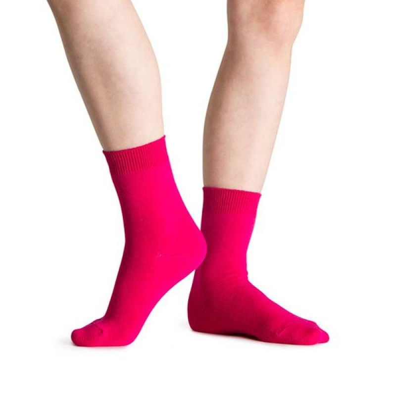 Women\'s Bloch Ankle Socks Hot Pink | PUSER84569