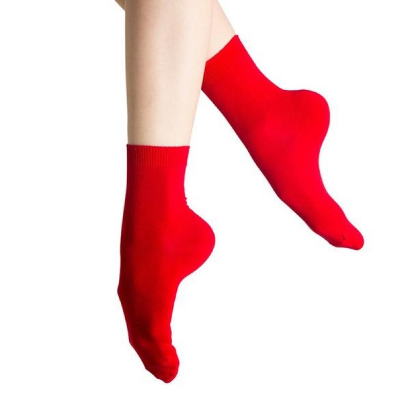 Women's Bloch Ankle Socks Red | BUSSO54922