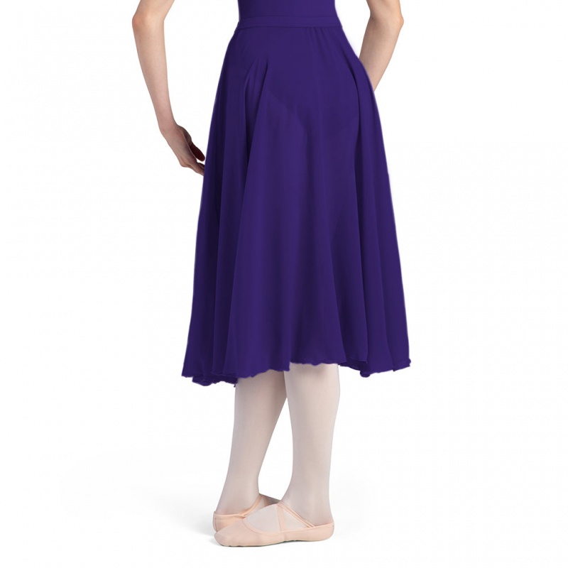 Women's Bloch Cambria Full Circle Chiffon Skirts Deep Purple | QUSUV23350