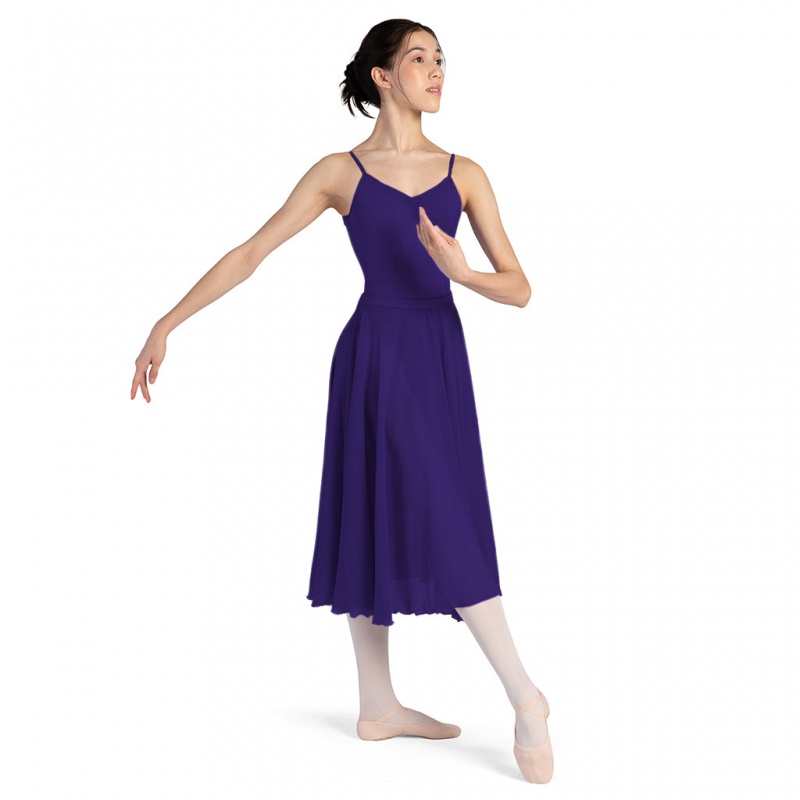 Women's Bloch Cambria Full Circle Chiffon Skirts Deep Purple | QUSUV23350