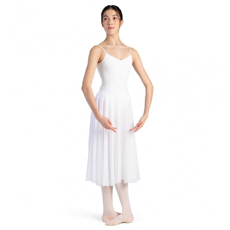 Women's Bloch Cambria Full Circle Chiffon Skirts White | SUSNY95498