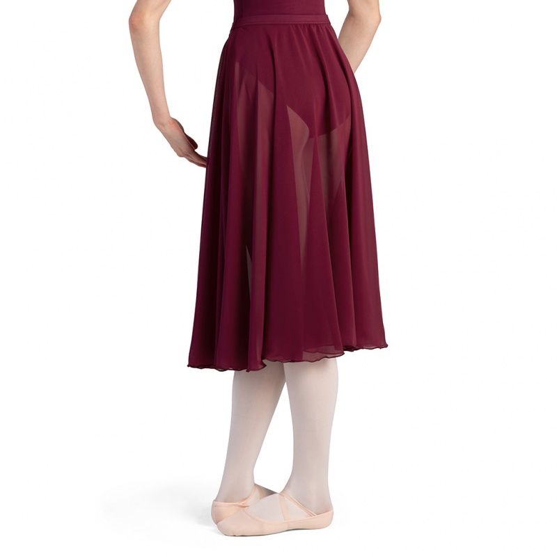 Women's Bloch Cambria Full Circle Chiffon Skirts Burgundy | FUSUI99508