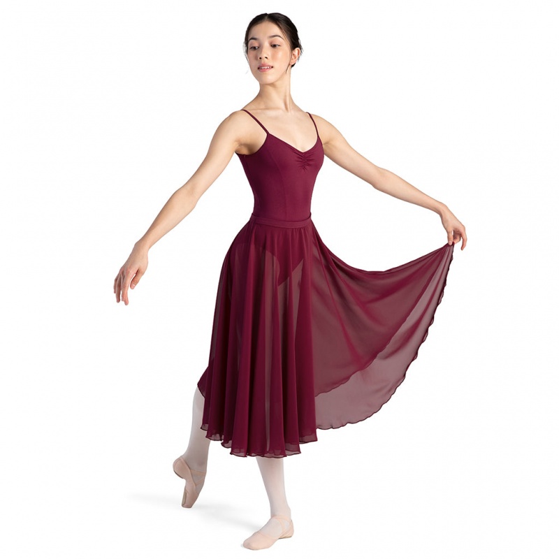 Women's Bloch Cambria Full Circle Chiffon Skirts Burgundy | FUSUI99508